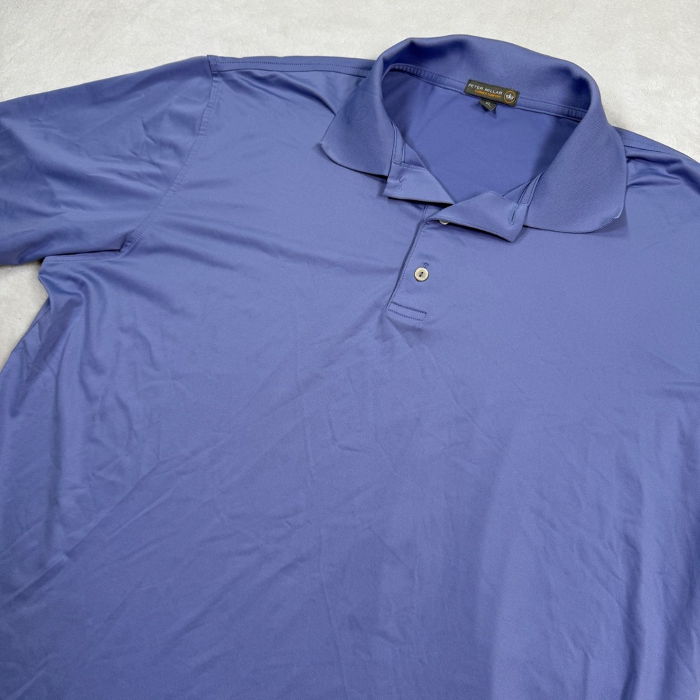 Peter Millar Summer Comfort Mens XL Purple Short Sleeve Golf Polo Shirt XL